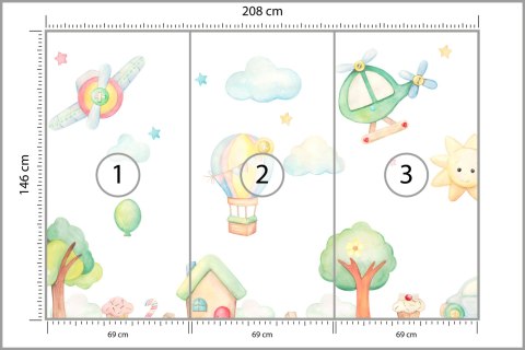 Fototapeta Akwarelowe Miasteczko Vinyl Gładki 208x146 FT-2370-VGXL