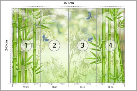 Fototapeta Bambusowy Las I Ptaki Flizelina 360x240 FT-2486-VE360-240