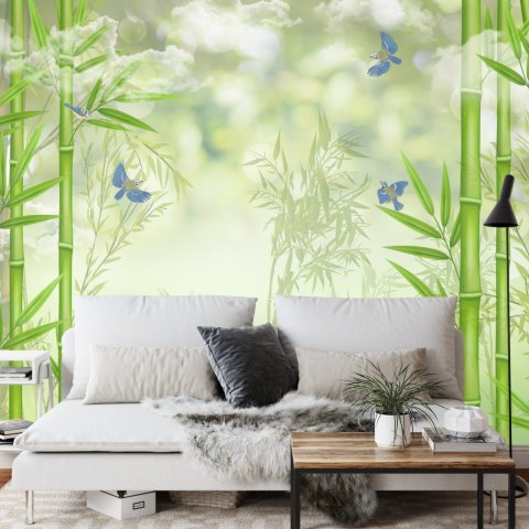 Fototapeta Bambusowy Las I Ptaki Vinyl Strukturalny 180x120 FT-2486-VS180-120