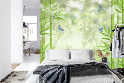 Fototapeta Bambusowy Las I Ptaki Vinyl Strukturalny 180x120 FT-2486-VS180-120