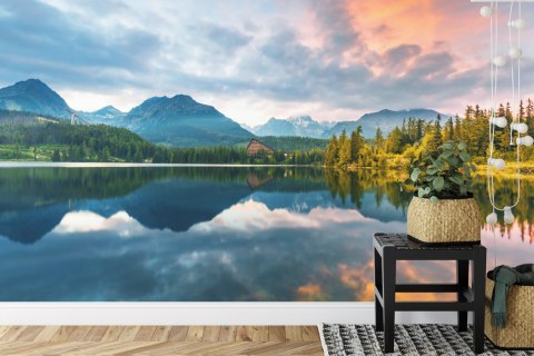 Fototapeta Jezioro Szczyrbskie W Tatrach Wysokich Na Słowacji Vinyl Strukturalny 450x300 FT-3892-VS450-300