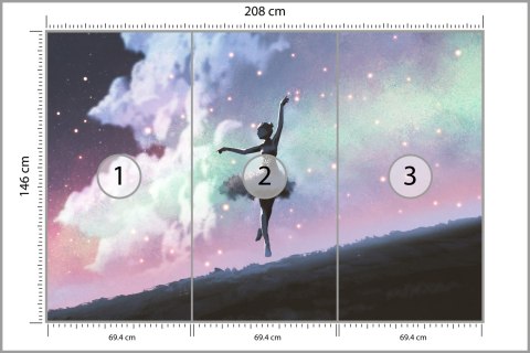 Fototapeta Baletnica Tańcząca Na Tle Nocnego Nieba Tapeta Samoprzylepna 208x146 FT-3832-SKXL