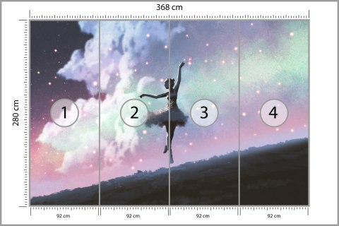 Fototapeta Baletnica Tańcząca Na Tle Nocnego Nieba Tapeta Samoprzylepna 368x280 FT-3832-SK10