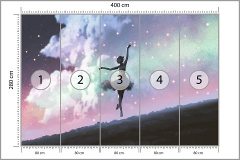 Fototapeta Baletnica Tańcząca Na Tle Nocnego Nieba Tapeta Samoprzylepna 400x280 FT-3832-SK400-280