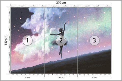 Fototapeta Baletnica Tańcząca Na Tle Nocnego Nieba Vinyl Strukturalny 270x180 FT-3832-VS270-180