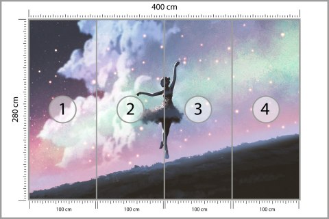 Fototapeta Baletnica Tańcząca Na Tle Nocnego Nieba Vinyl Strukturalny 400x280 FT-3832-VS400-280