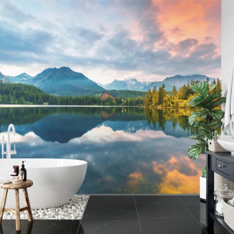 Fototapeta Jezioro Szczyrbskie W Tatrach Wysokich Na Słowacji Vinyl Strukturalny 460x300 FT-3892-VS12