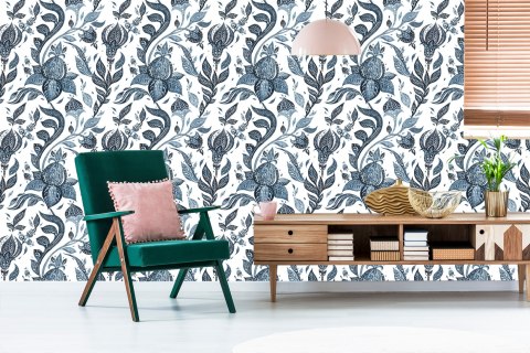 Tapeta Abstrakcyjne Kwiaty Malowane Akwarelą Flizelina 53x1000 TR-760-VER-53