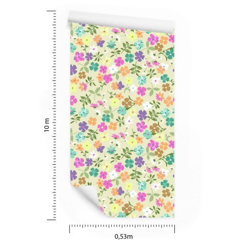 Tapeta Delikatny Kwiatowy Wzór Flizelina 53x1000 TR-300-VER-53