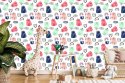 Tapeta Dla Dzieci - Kolorowe Kotki - Styl Skandynawski Flizelina 53x1000 TR-366-VER-53