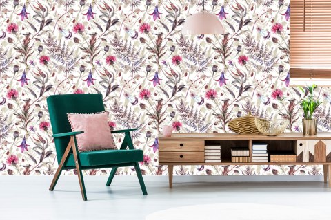 Tapeta Kwiaty Polne Akwarela Flizelina 53x1000 TR-3089-VER-53