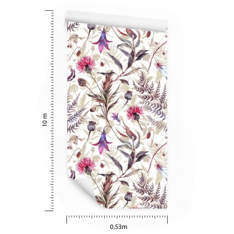 Tapeta Kwiaty Polne Akwarela Flizelina 53x1000 TR-3089-VER-53
