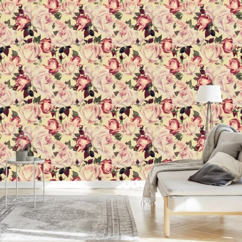 Tapeta Kwiaty Róże W Stylu Vintage Akwarela Flizelina 53x1000 TR-2748-VER-53