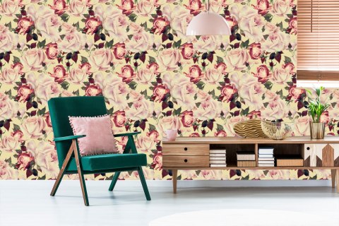 Tapeta Kwiaty Róże W Stylu Vintage Akwarela Flizelina 53x1000 TR-2748-VER-53