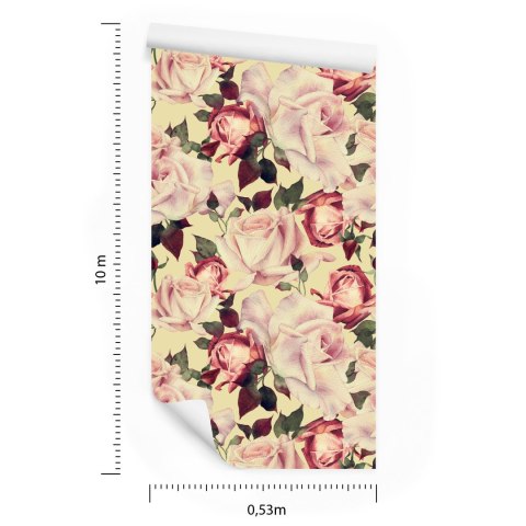 Tapeta Kwiaty Róże W Stylu Vintage Akwarela Flizelina 53x1000 TR-2748-VER-53