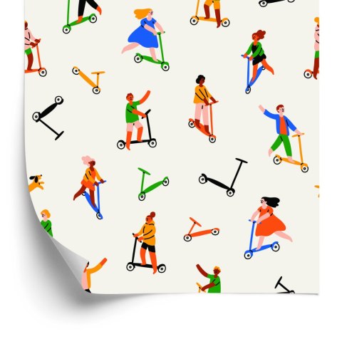 Tapeta Ludzie Na Hulajnogach Flizelina 53x1000 TR-5649-VER-53