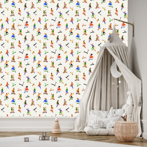 Tapeta Ludzie Na Hulajnogach Flizelina 53x1000 TR-5649-VER-53