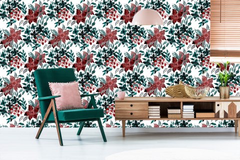 Tapeta Piękne Kwiaty Malowane Akwarelą Flizelina 53x1000 TR-190-VER-53