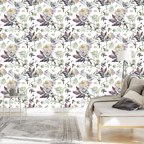 Tapeta Piękne Piwonie, Liście Vintage Flizelina 53x1000 TR-3259-VER-53