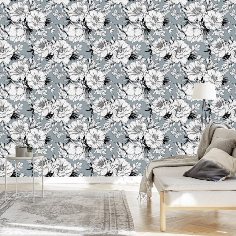 Tapeta Stylowe Kwiaty Piwonii Flizelina 53x1000 TR-105-VER-53