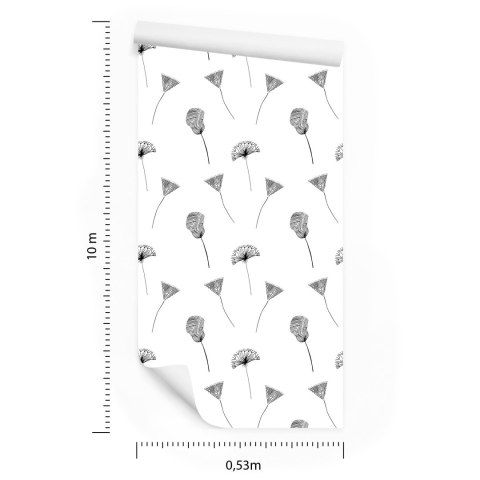 Tapeta Abstrakcyjne Kwiaty I Dmuchawce Flizelina 53x1000 TR-4099-VER-53