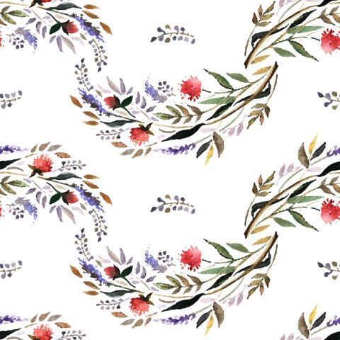 Tapeta Akwarelowy Wzór Kwiatowy Flizelina 53x1000 TR-4058-VER-53