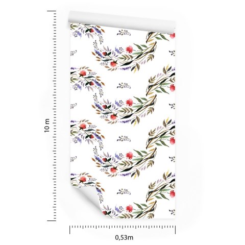 Tapeta Akwarelowy Wzór Kwiatowy Flizelina 53x1000 TR-4058-VER-53