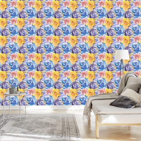 Tapeta Barwne Kwiaty Róży Flizelina 53x1000 TR-2702-VER-53