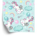 Tapeta Dla Dzieci - Bawiące Się Jednorożce Flizelina 53x1000 TR-1559-VER-53
