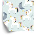 Tapeta Dla Dzieci - Jednorożce I Księżyce - Styl Skandynawski Flizelina 53x1000 TR-805-VER-53