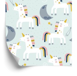 Tapeta Dla Dzieci - Jednorożce I Księżyce - Styl Skandynawski Flizelina 53x1000 TR-805-VER-53