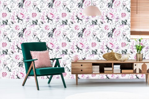 Tapeta Róże Jak Narysowane Flizelina 53x1000 TR-3447-VER-53