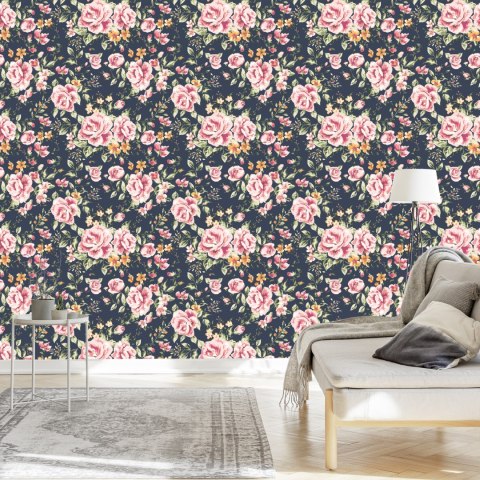 Tapeta Róże Pomarańczowe Kwiaty Flizelina 53x1000 TR-1729-VER-53