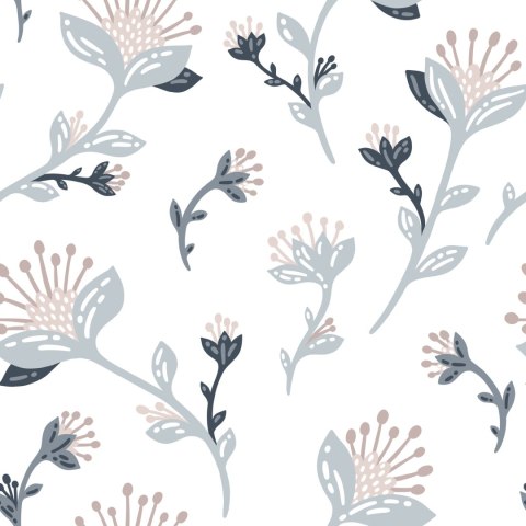 Tapeta Szare Kwiaty Polne Flizelina 53x1000 TR-3881-VER-53