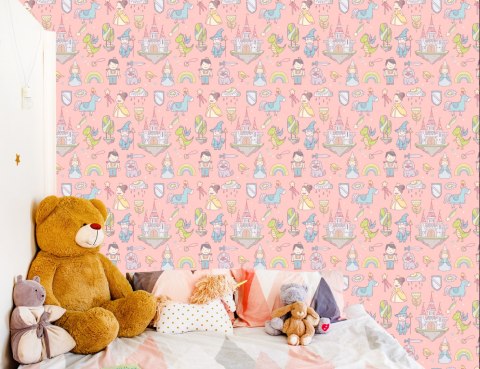 Tapeta Bajki Księżniczki Tęcza, Do Pokoju Dziecka Flizelina 53x1000 TR-3076-VER-53