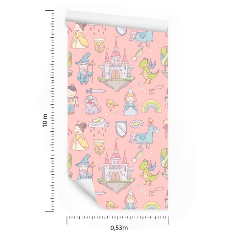 Tapeta Bajki Księżniczki Tęcza, Do Pokoju Dziecka Flizelina 53x1000 TR-3076-VER-53