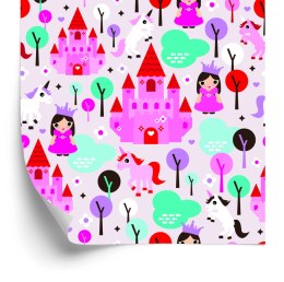 Tapeta Bajkowa Dla Dzieci, Księżniczki Konie Zamek Flizelina 53x1000 TR-1960-VER-53