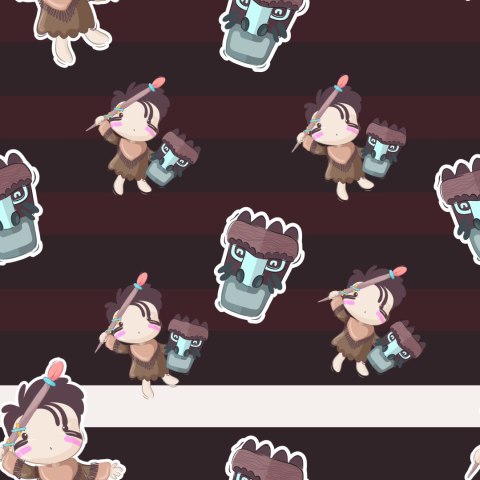 Tapeta Chłopcy Z Indiańskimi Maskami Flizelina 53x1000 TR-5268-VER-53