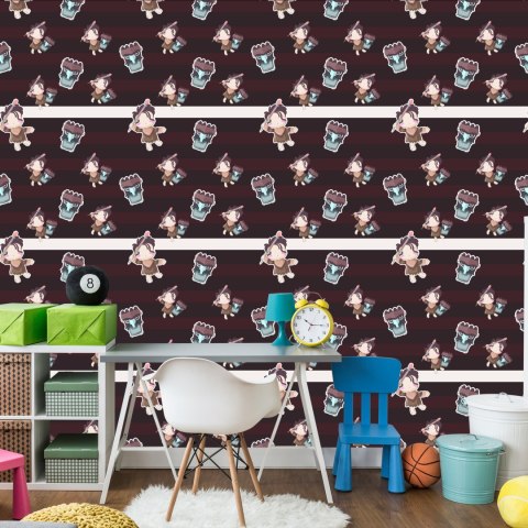 Tapeta Chłopcy Z Indiańskimi Maskami Flizelina 53x1000 TR-5268-VER-53