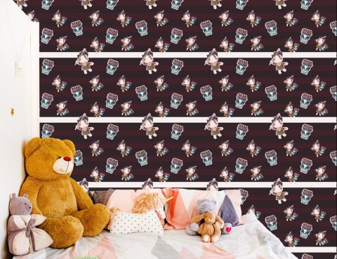 Tapeta Chłopcy Z Indiańskimi Maskami Flizelina 53x1000 TR-5268-VER-53