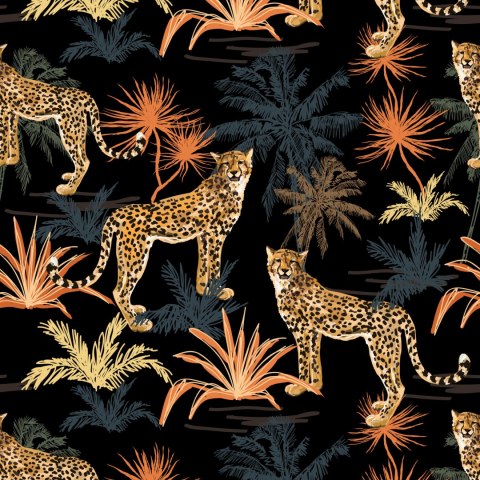 Tapeta - Dzikie Koty I Drzewa Flizelina 53x1000 TR-1778-VER-53