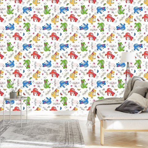 Tapeta Kolorowe Krokodyle, Nuty, Do Pokoju Dziecka Flizelina 53x1000 TR-1691-VER-53