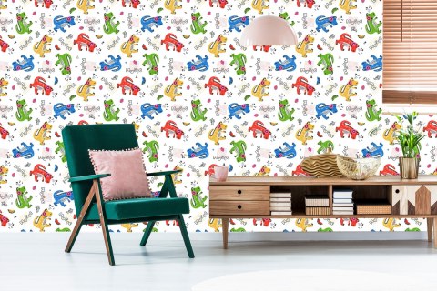 Tapeta Kolorowe Krokodyle, Nuty, Do Pokoju Dziecka Flizelina 53x1000 TR-1691-VER-53