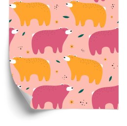 Tapeta Dla Dzieci - Kolorowe Misie - Styl Skandynawski Flizelina 53x1000 TR-1005-VER-53