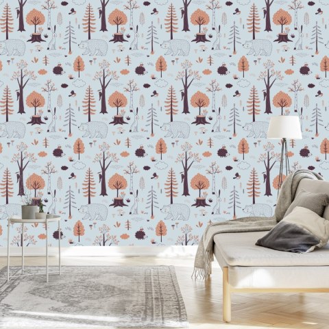Tapeta Dla Dzieci - Piękne Zwierzątka Leśne Flizelina 53x1000 TR-2285-VER-53