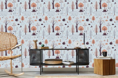 Tapeta Dla Dzieci - Piękne Zwierzątka Leśne Flizelina 53x1000 TR-2285-VER-53