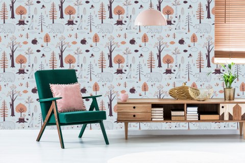 Tapeta Dla Dzieci - Piękne Zwierzątka Leśne Flizelina 53x1000 TR-2285-VER-53