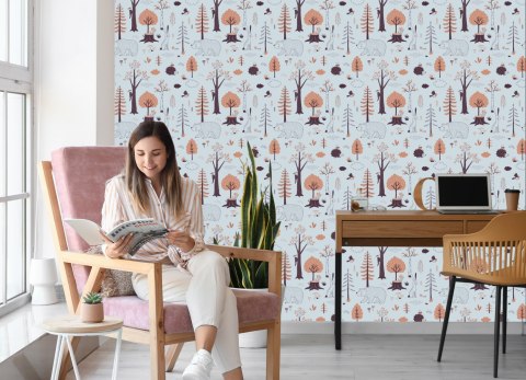Tapeta Dla Dzieci - Piękne Zwierzątka Leśne Flizelina 53x1000 TR-2285-VER-53