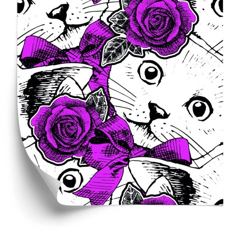 Tapeta - Koty I Róże Flizelina 53x1000 TR-3141-VER-53