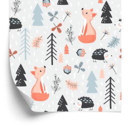 Tapeta Lis Z Jeżem W Lesie Flizelina 53x1000 TR-4015-VER-53